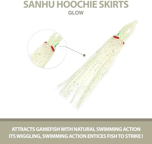 Trolling Squid Skirts, 4.75 Inches, Glow Color, 40 Pcs - Image 5