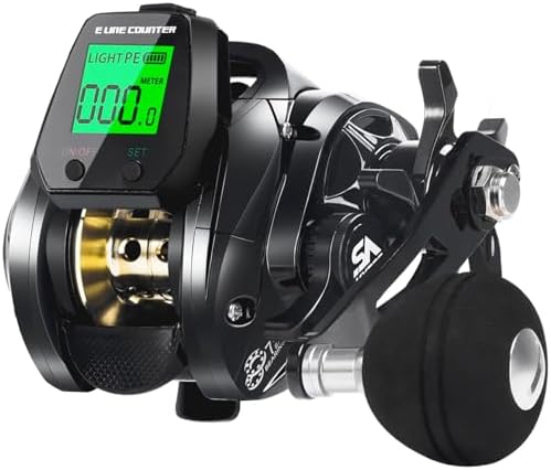Line Counter Digital Baitcasting Fishing Reel with LCD Display Ultralight Baitcaster Reel, 22-35 Lb Max Drag, 6.3:1/7.2:1 Gear Ratio, Left/Right Hand, for Freshwater & Saltwater by SAMOLLAFishing