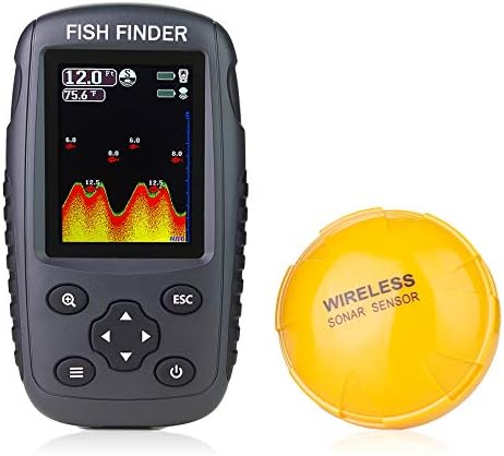 Portable Rechargeable Fish Finder Wireless Sonar Sensor Fishfinder Depth Locator with Fish Size, Bottom Contour, Color LCD Display by Venterior