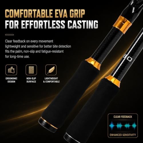 Telescopic Fishing Combo, 6FT Carbon Fiber Rod with 3000 Spinning Reel, Lightweight Kit with Carrier Bag for Bass Trout Catfish Freshwater Saltwater Travel - Image 3
