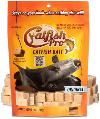 Catfish Pro Catfish Bait - 10oz Bag with 80pcs | Irresistible Scent for Catfish | Mess-Free, Stays On Your Hook When Nothing Else Will | Great for Rod, Reel, Trotline, Jugs & Yoyos Fishing by CatfishPro