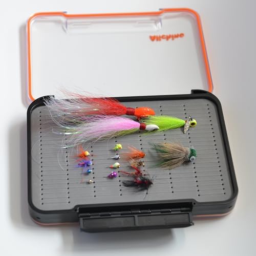 ALICHINO Fly Box for Fly Files Ice Jig Box Two Sided Waterproof Fly Fishing Box for Nymphs and Streamers (Grey Foam Insert C, Large， 9 * 6.5 * 1.9Inch) - Image 5