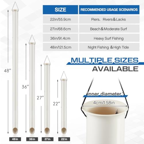 DoubleFill Tubular Sand Spikes for Surf Fishing PVC Surf Shore and Beach Fishing Rod Holder Sand Spike for Beaches, Rivers and Sandy Beaches - Image 2
