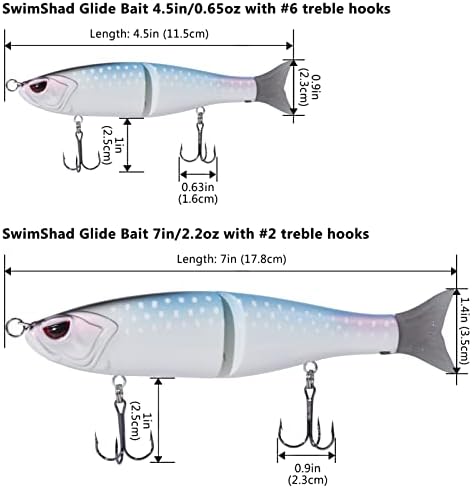 Bassdash SwimShad Glide Baits Jointed Swimbait Bass Pike Salmon Trout Muskie Fishing Lure - Image 2