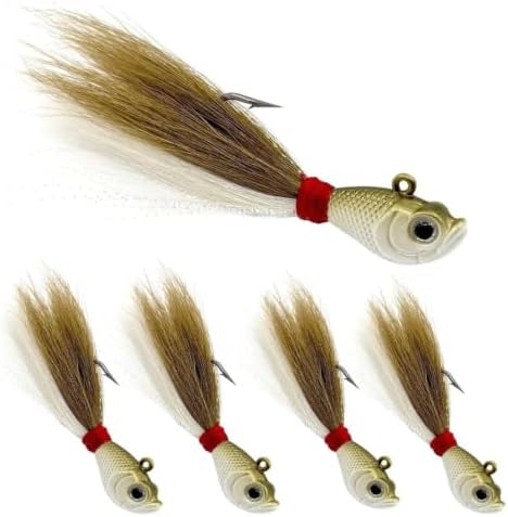 9KM DWLIFE Bucktail Jigs, Handmade Hair Lures for Bass & Saltwater Fishing by 9KMDWLIFE