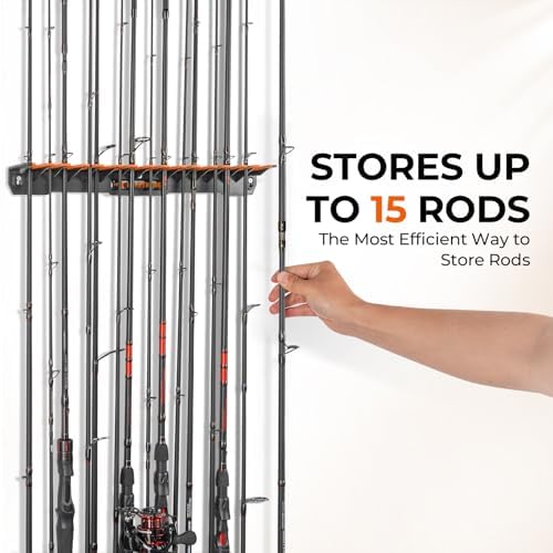 KastKing Vertical Fishing Rod Holder, Black With Orange Rubber, 1 Pcs - Image 2