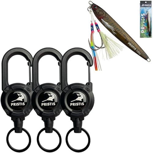 Pristis Convenient Fishing Gear Combination, 3.5 oz Saltwater Fishing Jigs & 3 Pack Heavy Duty Zinger Retractors, A Neat Option for Angler by Pristis