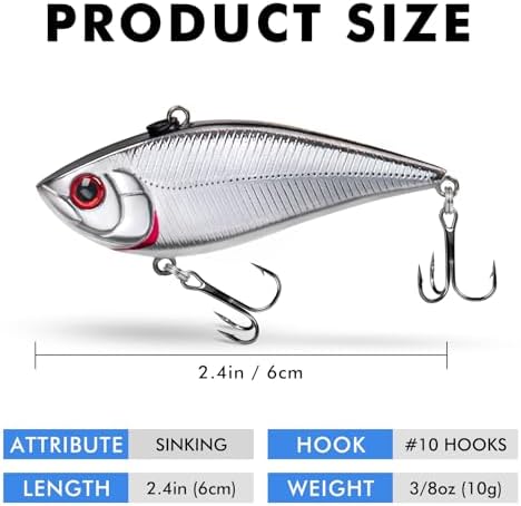 TRUSCEND Easy Catch Crankbait with BKK Hooks, Shallow or Deep Diving Crank Bait Fishing Lures for Bass Pike Walleye, Unipue Wobble Design for More Bites, Vibe Lipless Crankbaits Freshwater Saltwater - Image 6