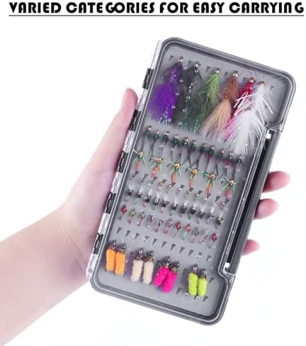 64 Pcs Fly Fishing Flies Assortment Kit with Fly Box - Image 4