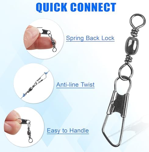 Fishing Hooks Swivel Sinker Set, 120Pcs Fishing Terminal Tackle Assortment Baitholder Octopus Circle Hooks Barrel Swivels Slipt Shot Sinker Weight Beads with Tackle Box - Image 6