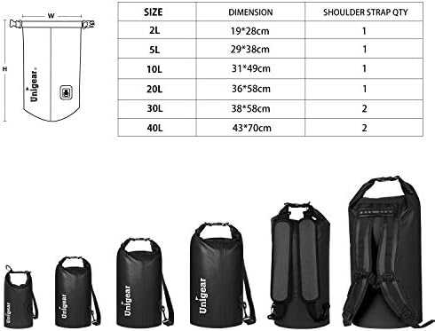Unigear Floating Waterproof Dry Bag for Kayaking, 2L/5L/10L/20L/30L/40L - Image 6