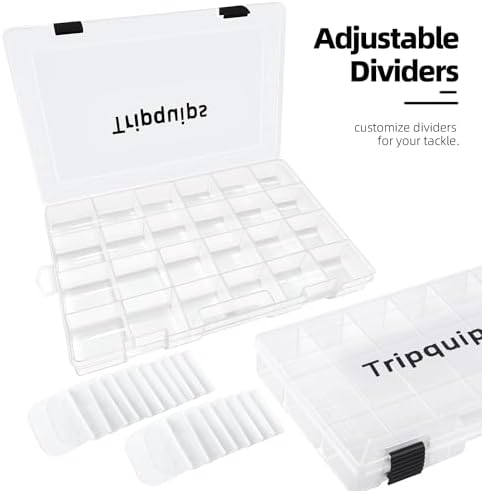 Tripquips 3600 Tackle Trays, Plastic Storage Organizer Box with Removable Dividers - Tackle Boxes - Fishing Tackle Storage - 3700 Tackle Trays - 2 Packs/4 Packs Box Organizer - Image 2
