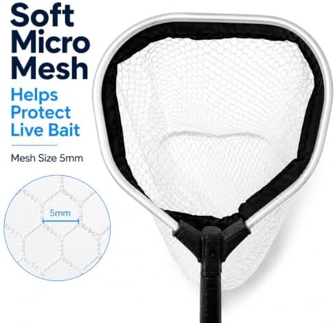 BasicGear Pro Floating Baitwell Net, 10" Hoop, 17"/24"/24"-31", Live Bait - Image 5