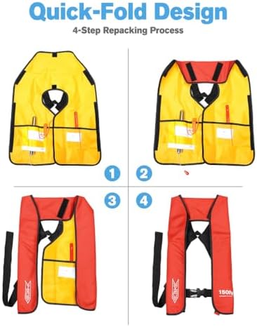 Inflatable-Life-Jacket| Lightweight Life-Vest for Adults| Automatic Inflatable-PFD| Supports up to 300 lbs - Image 6