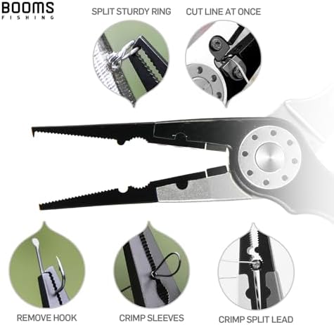 Booms Fishing X1 Aluminum Fishing Pliers Saltwater, Surf Fishing Tackle Kit, Fishing Multitool Hook Remover Braided Fishing Line Cutting and Split Ring with Coiled Lanyard and Sheath - Image 3