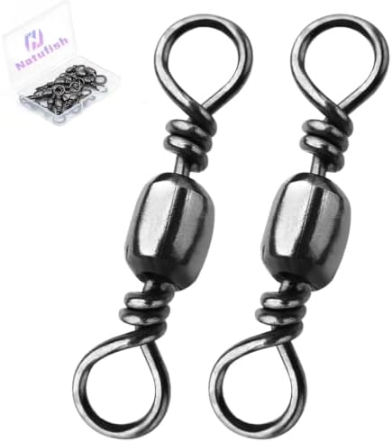 Natufish Barrel Swivels 50/100Pcs High Strength Smooth Rotation Saltwater by Natufish