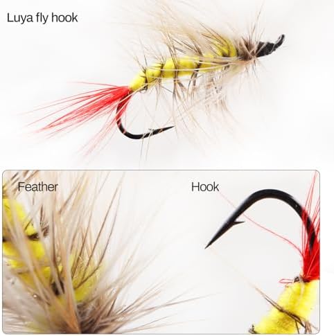 Fly Fishing Flies Assortment Kit Dry Wet Nyphms Tenkara Popper Streamer Woolly Bugger for Trout Bass Salmon Steelhead with Fly Box - Image 4
