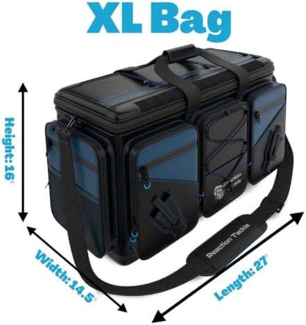 Reaction Tackle Saltwater Fishing Tackle Bags, Water Resistant 1000D PVC Tackle Box Bag with Removable Dividers, Fits 3600 and 3700 Trays, XL - Image 2