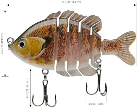 BASSDASH SwimPanfish Multi Jointed Bluegill Bass Fishing Lure Swimbaits - Image 2
