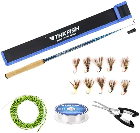 THKFISH Tenkara Rod Kit 24T Carbon Fiber Telescopic Tenkara Fishing Rod Combo with Carrying Case Fishing Line and Flyfishing Lure for Streams, Trout, Bass, Salmon，8.7FT 10.6FT 11.6FT by THKFISH