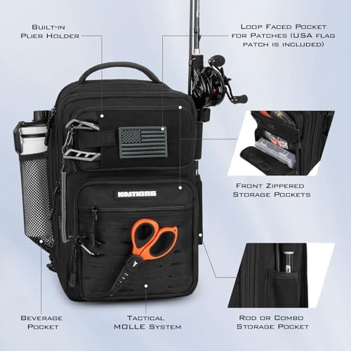 KastKing Blowbak Fishing Sling Bag, Fishing Backpack with Rod Holder - Image 3