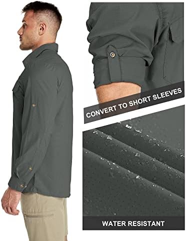33,000ft Men's Long Sleeve Sun Protection Shirt UPF 50+ UV Quick Dry Cooling Fishing Shirts for Travel Safari Camping Hiking - Image 3