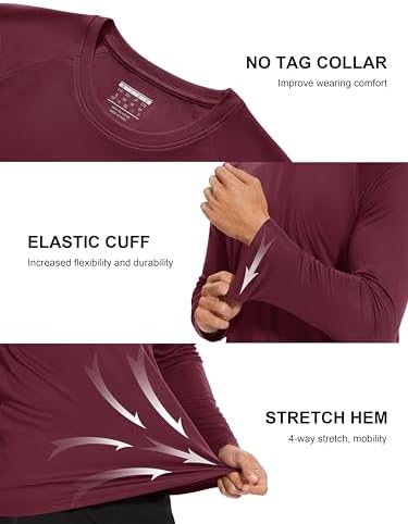 MAGCOMSEN Men's Long Sleeve Shirts UPF 50+ UV Sun Protection Athletic Shirts for Hiking Running Workout Rash Guard - Image 4