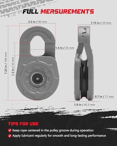 Towing Winch Snatch Block, Separate Pulley Block, Multiple-Purpose G80 Heavy Duty Forged Winch Snatch Block Pulley, 22Tons(46,051lbs) MBS, for Synthetic Rope Off Road Recovery, Gray - Image 5