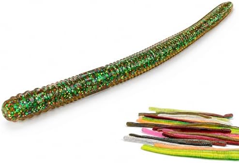 10Pcs Soft Plastic Worms for Bass Fishing, Multicolor Stick Worm Set, Freshwater Fishing Bait - Image 2