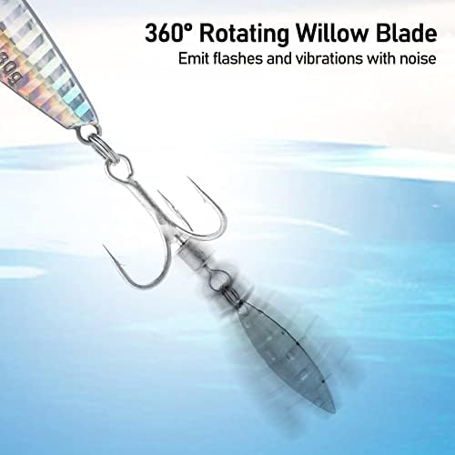Dr.Fish 5 Pack Metal Jigging Spoon Saltwater Fishing Jigs Spoons Lures Casting Vertical Diamond Jig Lures Freshwater Bass Striper Mackerel Halibut - Image 5