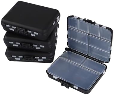 Hlotmeky Small Tackle Box Organizer 4 Pack Mini Tackle Boxes Plastic Fishing Organizer Tackle Storage Containers Kayak Fly Boxes by Hlotmeky