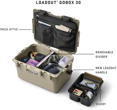 YETI LoadOut GoBox Collection, Divided Waterproof Cargo Case, Dry Box, Camera Case, Fishing Tackle Box - Image 2