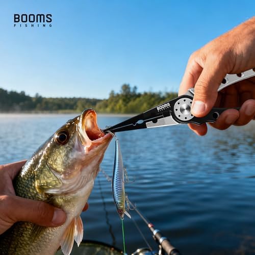 Booms Fishing X1 Aluminum Fishing Pliers Saltwater, Surf Fishing Tackle Kit, Fishing Multitool Hook Remover Braided Fishing Line Cutting and Split Ring with Coiled Lanyard and Sheath - Image 2