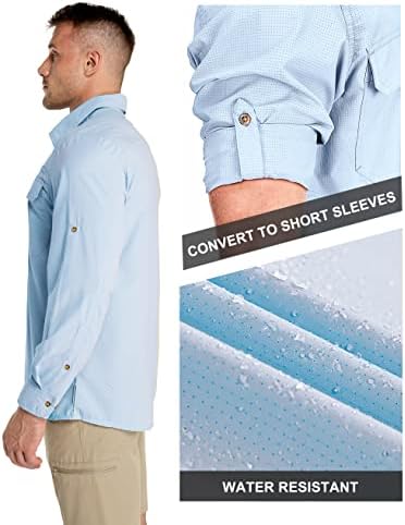 33,000ft Men's Long Sleeve Sun Protection Shirt UPF 50+ UV Quick Dry Cooling Fishing Shirts for Travel Safari Camping Hiking - Image 3