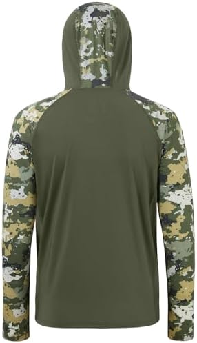 BASSDASH Men’s UPF 50 Performance Fishing Shirt Cooling Hoodie Camo Long Sleeve FS17M - Image 2