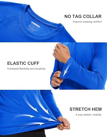 MAGCOMSEN Men's Long Sleeve Shirts UPF 50+ UV Sun Protection Athletic Shirts for Hiking Running Workout Rash Guard - Image 5