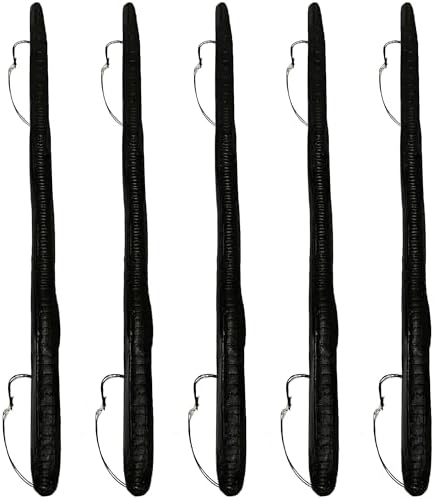 DeLong Lures 6" KILR Worm – Made in USA Weedless Pre-Rigged Soft Plastic Swimbaits, Extra Durable Bass Fishing Lures for Pike and More, 5-Pack Variety by DelongLures