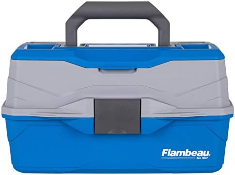 Flambeau Outdoors 6382 2-Tray Tackle Box, 15 Compartments, Blue and Gray - Image 2