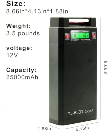 Extra Large Capacity Electric Reel Battery. Compatible with Daiwa & Shimano Electric Fishing Reel. It is The Best Choice for Your Fishing All Day Long(12V 25000mAh). - Image 3