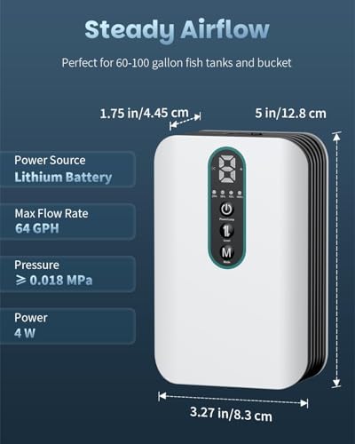 Pawfly USB Rechargeable Bait Aerator for Fishing, Portable Oxygen Pump for 5 to 100 Gallon Buckets, Livewells and Minnow Tanks - Image 6
