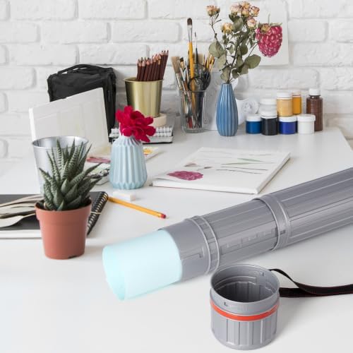 DEWEL Poster Tube 30"-51", Telescoping Blueprint Tube Art Tube with Strap - Image 6