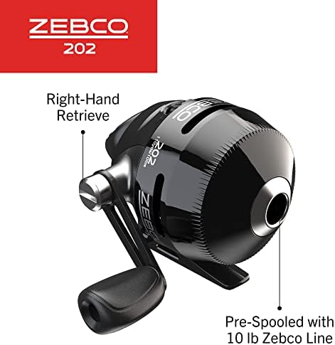Zebco 202 Spincast Fishing Reel, Right-Hand Retrieve, Durable All-Metal Gears, Stainless Steel Pick-up Pin, Pre-Spooled with 10-Pound Zebco Fishing Line, - Image 3