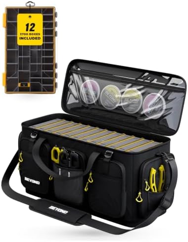 Beyond Fishing Hauler Tackle Bags – Water-Resistant with Hard Molded Bottom – Fishing Tackle Storage Bag for Freshwater & Saltwater – Holds Tackle Boxes & Fishing Gear by BeyondBraid