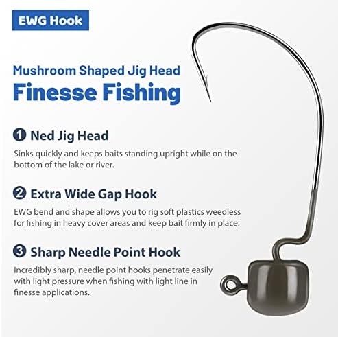 MadBite by KastKing Ned Rig Jig Heads for Soft Fishing Lure Kits - Image 2