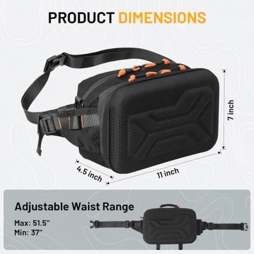 AUMENТAR Fishing Waist Bag, Lure Fishing Fanny Pack, Hard Shell Tackle Bag - Image 2