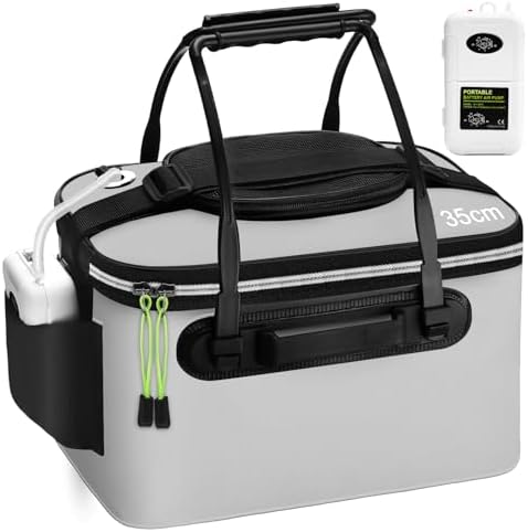 2 Pcs Fishing Bucket and Live Bait Aerator by Cosblank