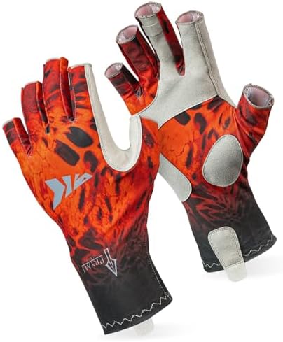 KastKing Sol Armis UPF50+ Fingerless Fishing Gloves, Men and Women by KastKing