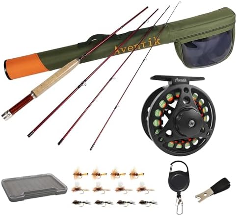 Aventik Extreme Fly Fishing Combo Kit 0/1/2/3/4/5/6 Weight Starter Fly Fishing Rod and Reel Kit Outfit with One Travel Case by EUPHENG