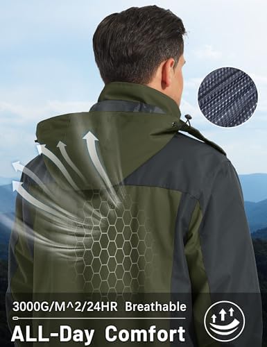 MAGCOMSEN Men's Rain Jacket Lightweight Windbreaker Fishing Raincoat - Image 4