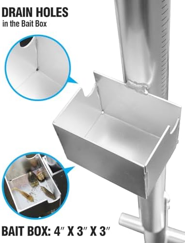 [2024 Upgraded] Exact Design Sand Spike with Bait Box,Protective Cap, Anodized Aluminum, Etched Measurements + Sand Flea Rake Holder (All in one Solution) - Image 4